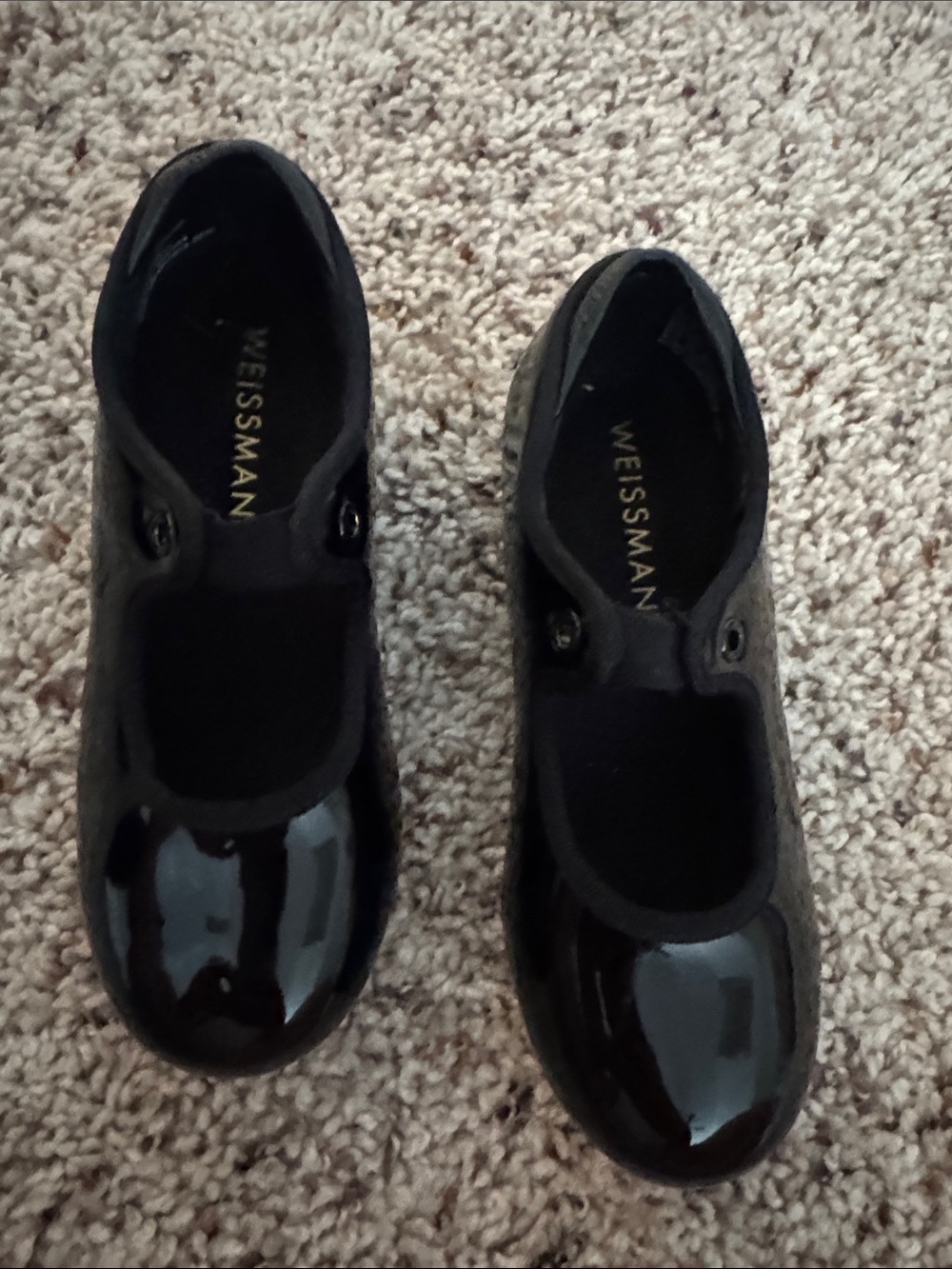 Weissman Girls Black Patent Mary Jane tap shoes